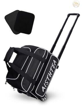 2 Ball Bowling Bag with Wheels 1680D Oxford Roller